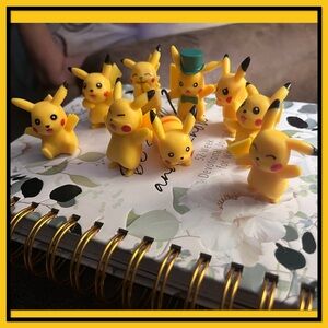 9 Pikachu Mini Figure Lot - Yellow Pokémon Collectible Set